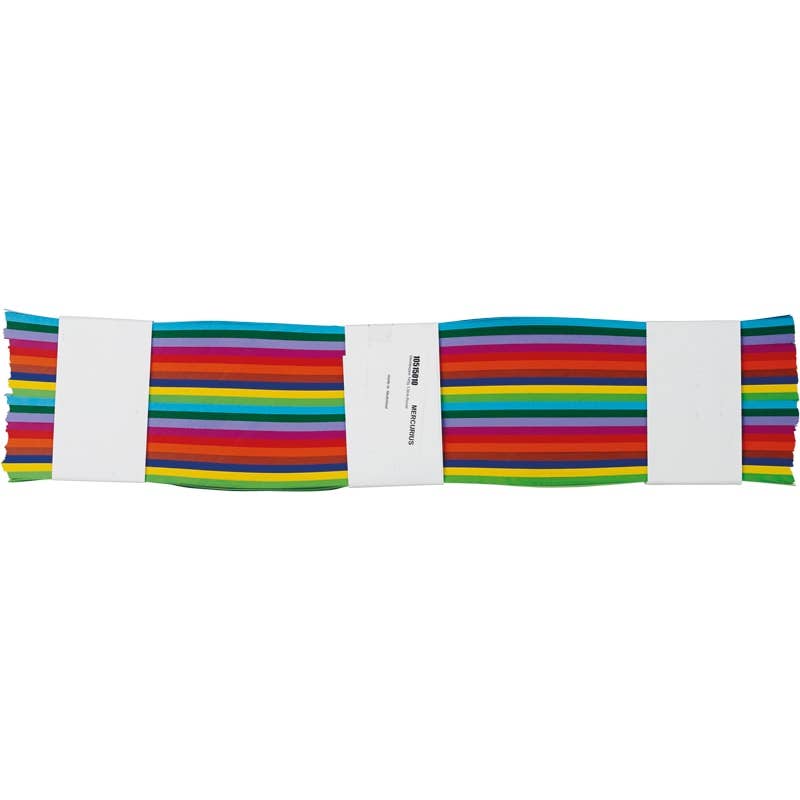 English Cardboard Folding Strips - 500 strips - 160 g medium weight - 0.4" (1 cm) wide - 10 colors image