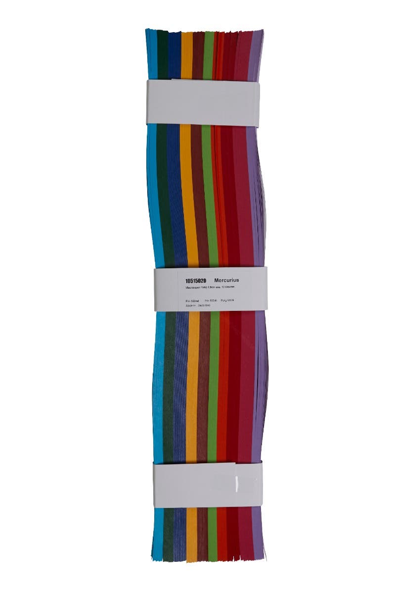 English Cardboard Folding Strips - 500 strips - 160 g medium weight - 0.8" (2 cm) wide - 10 colors image
