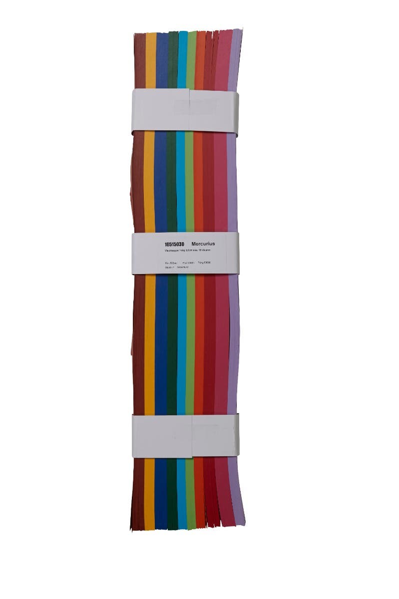 English Cardboard Folding Strips - 500 strips - 160 g medium weight - 1.2" (3 cm) wide - 10 colors image