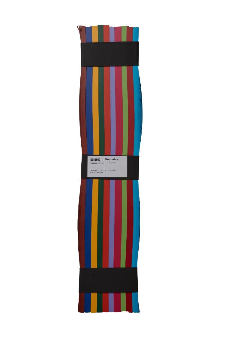 English Cardboard Folding Strips - 500 strips - 160 g medium weight - 1.6" (4 cm) wide - 10 colors image
