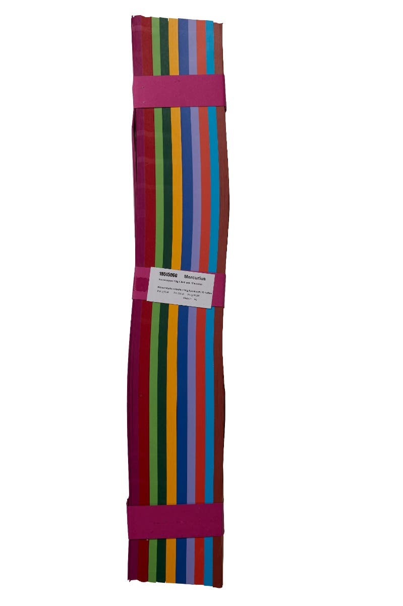 English Cardboard Folding Strips - 500 strips - 160 g medium weight - 2.4" (6 cm) wide - 10 colors image