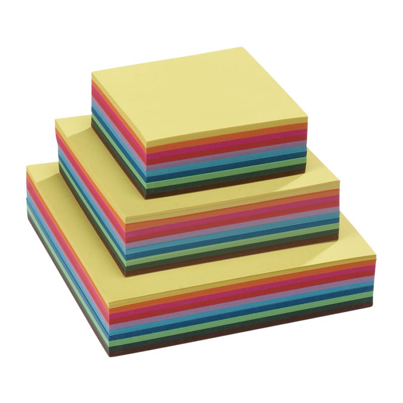 Square Folding Paper 8"x8" - 500 sheets - 60 g light weight - 10 assorted colors image