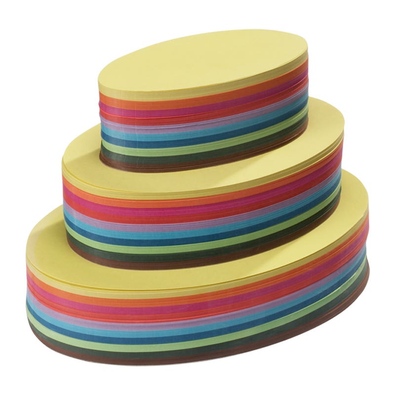 Oval Folding Paper 8"x6.3" - 500 sheets - 60 g light weight - 10 assorted colors image
