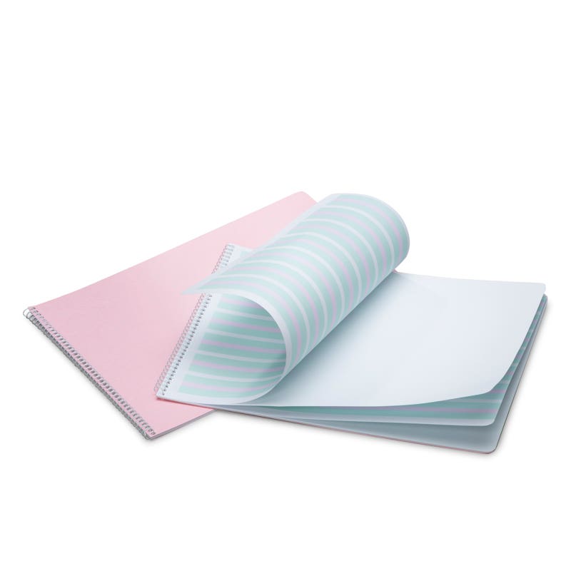 Handwriting Practice Books - 9-6-9 lines - spiral - landscape - pack of 10 - Pink image