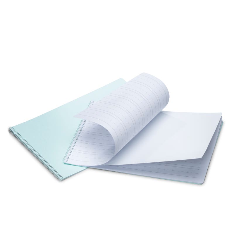 Handwriting Practice Books - dotted midlines - spiral - landscape - pack of 10 - Mint Green image