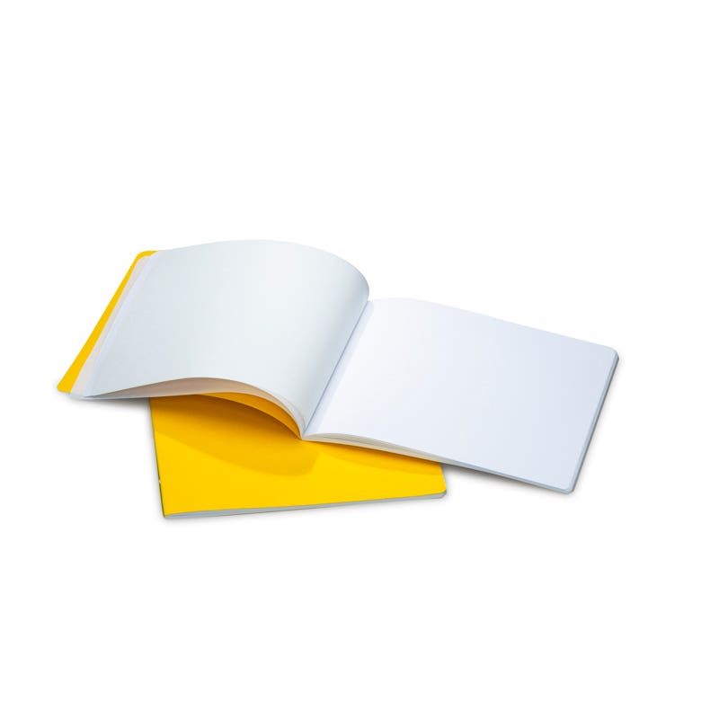 Small Main Lesson Books 9.45"x8.3" - landscape - w/onion skin - pack of 10 - Yellow image