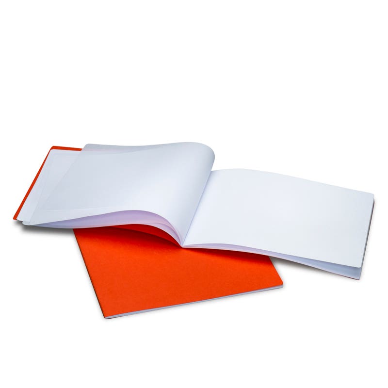 Classic Main Lesson Book 12.6"x9.45" - staple - landscape - w/onion skin - pack of 10 - Orange image