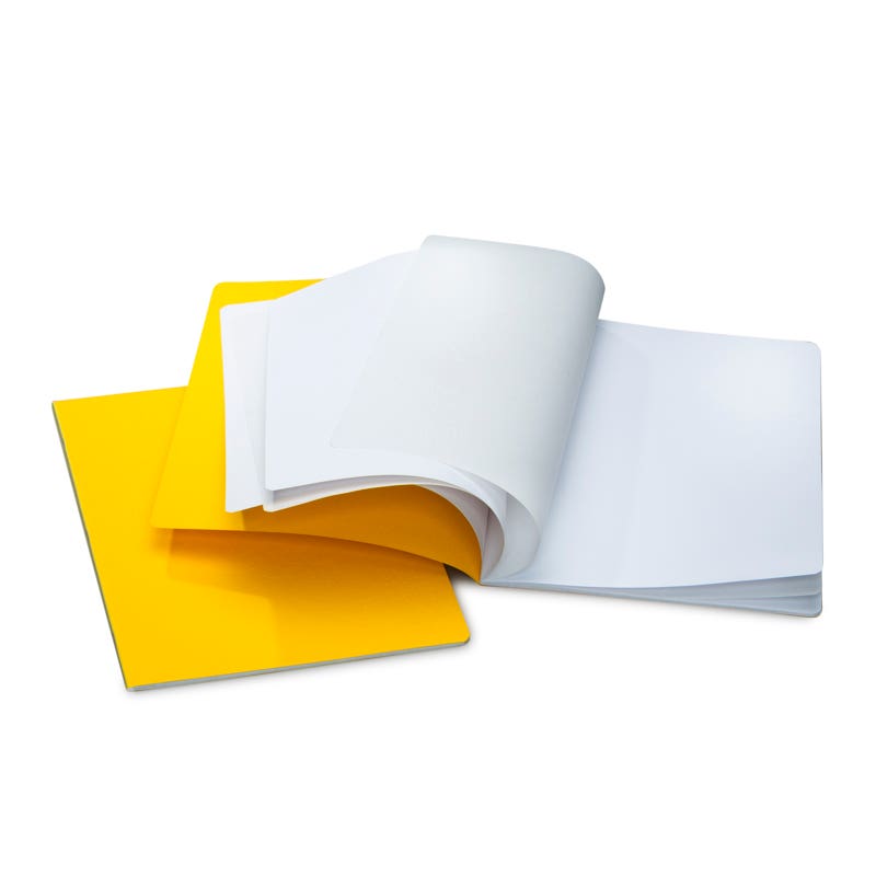Classic Main Lesson Book 9.45"x12.6" - staple - portrait - w/onion skin - pack of 10 - Yellow image