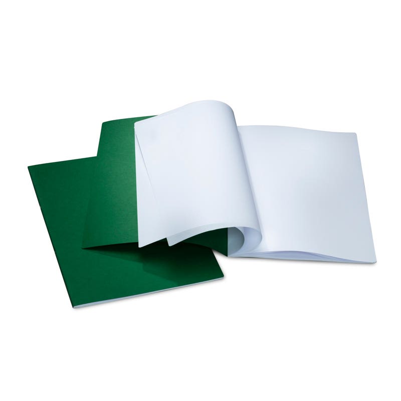 Classic Main Lesson Book 9.45"x12.6" - staple - portrait - w/onion skin - pack of 10 - Green image