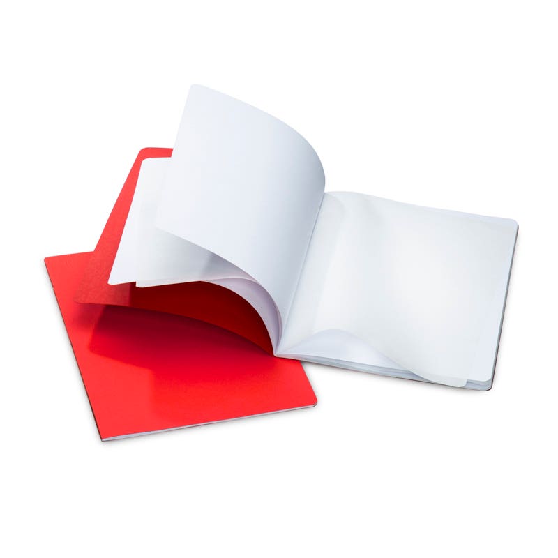 Classic Main Lesson Book 9.45"x12.6" - staple - portrait - w/onion skin - pack of 10 Red image