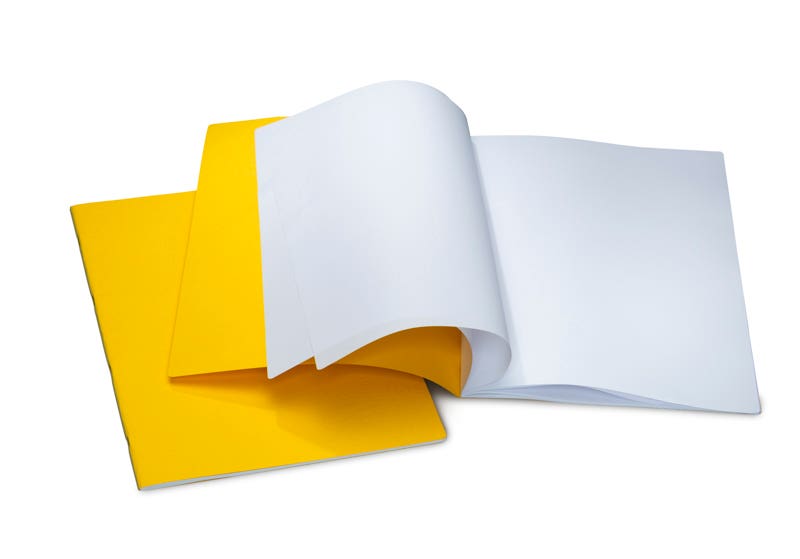 Extra Large Main Lesson Books 12.6"x19" - staple - portrait - w/onion skin - pack of 10 - Yellow image