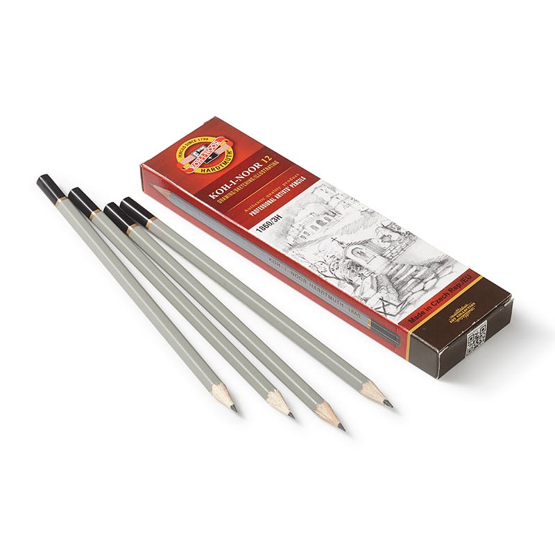 Lacquered Very Soft Graphite Pencils - box of 12 - 4B image