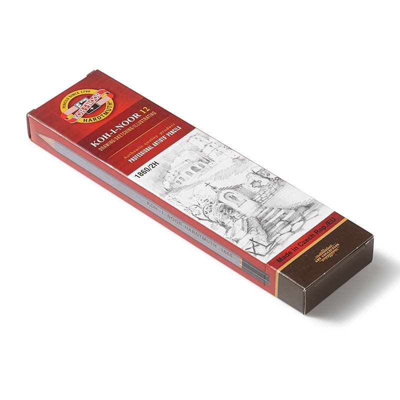 Lacquered Medium Hard Graphite Pencils - box of 12 - 2H image