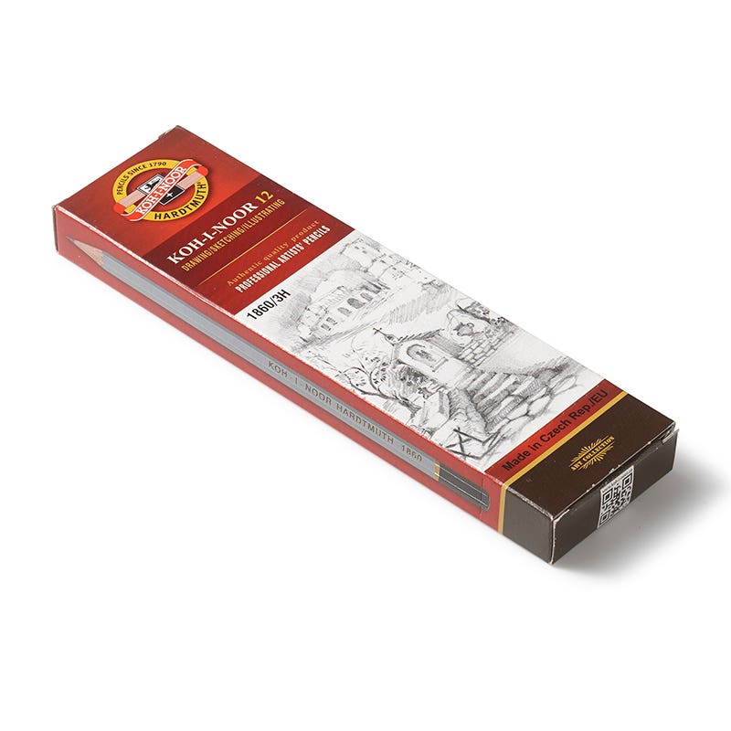 Lacquered Medium Hard Graphite Pencils - box of 12 - 3H image