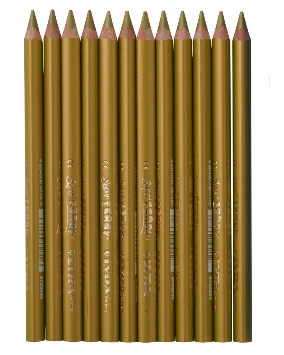 Lyra Super Ferby Triangular Lacquered Pencils - box of 12 - Metallic Yellow image