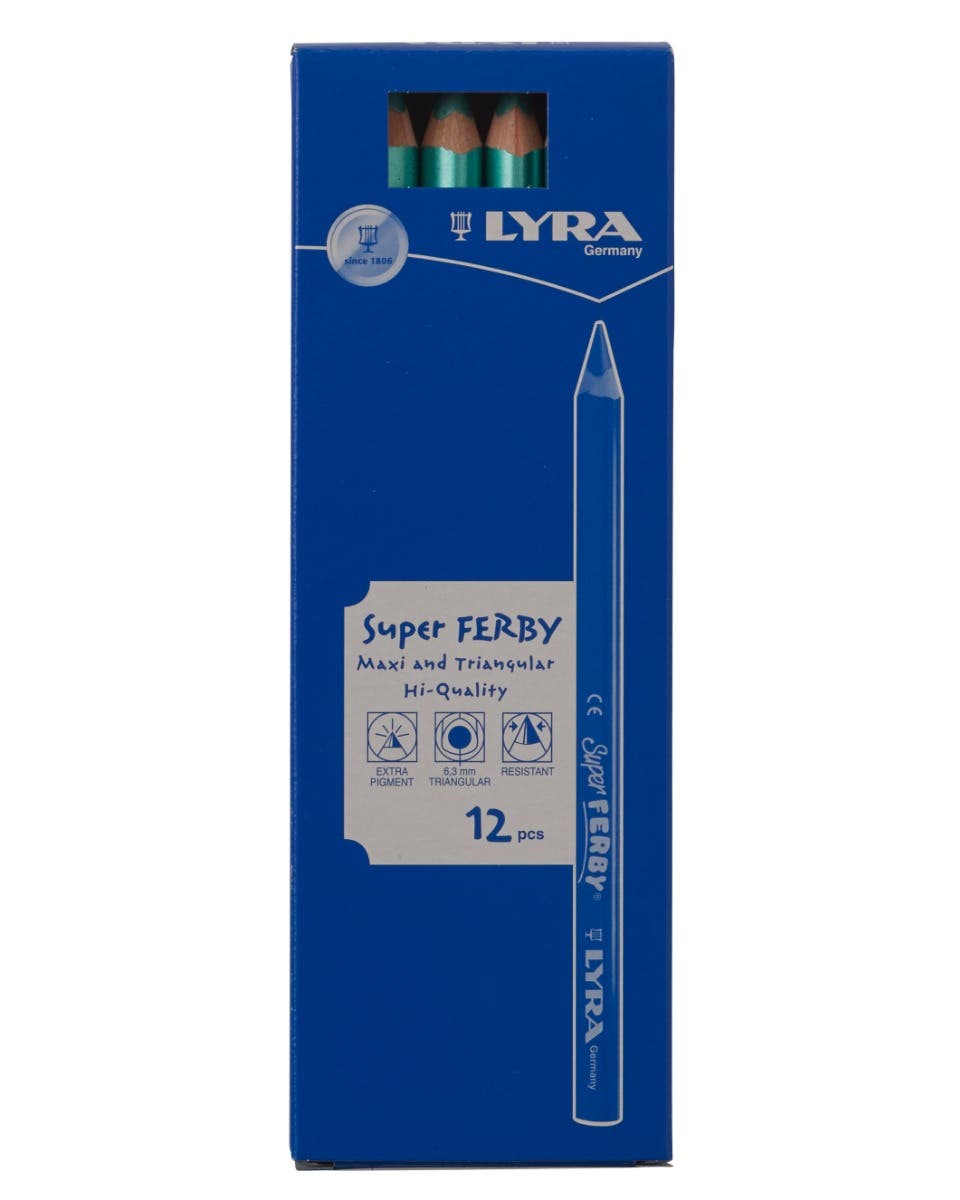 Lyra Super Ferby Triangular Lacquered Pencils - box of 12 - Metallic Green image