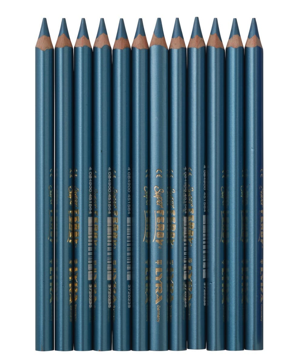 Lyra Super Ferby Triangular Lacquered Pencils - box of 12 - Metallic Blue image