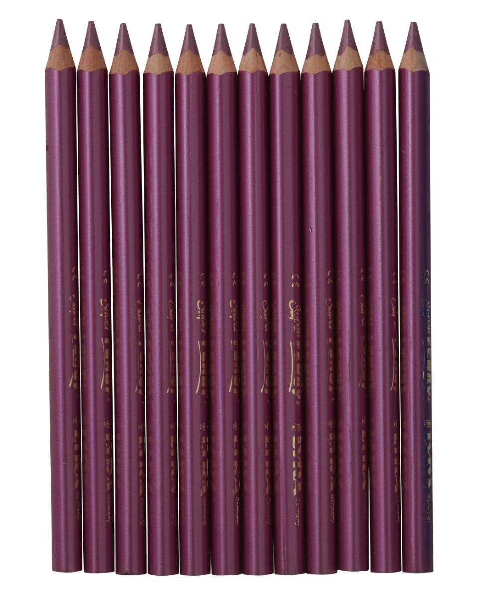 Lyra Super Ferby Triangular Lacquered Pencils - box of 12 - Metallic Pink image