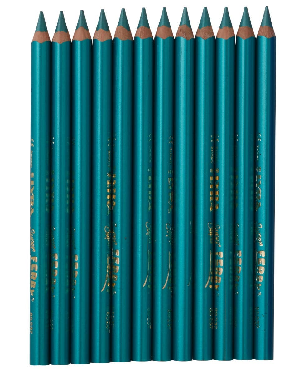 Lyra Super Ferby Triangular Lacquered Pencils - box of 12 - Metallic Turquoise image