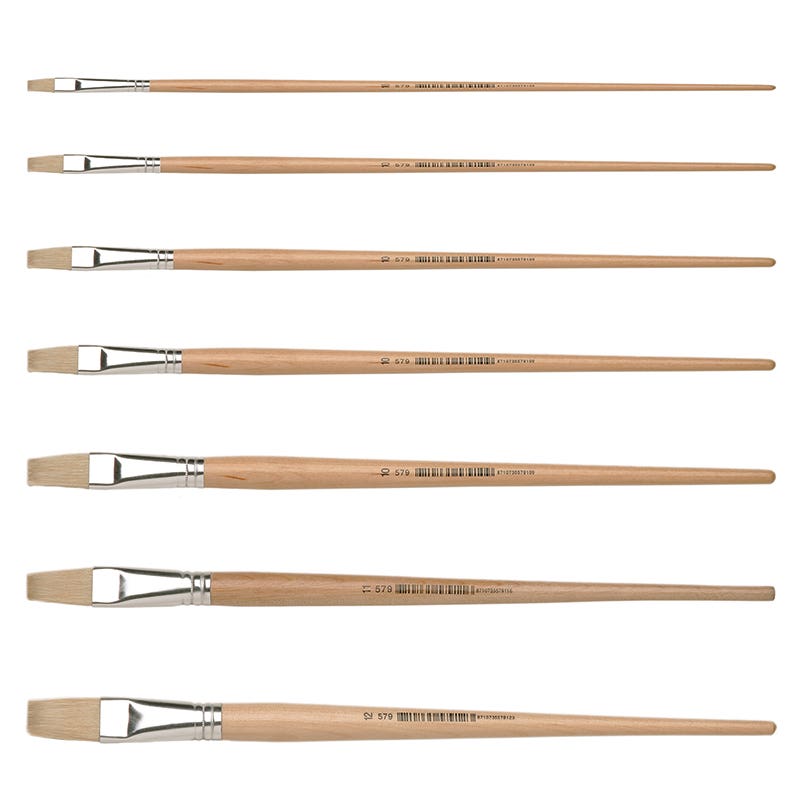 Paint Brush Flat Boar Bristle - Medium Soft #10/0.7"x13.4" image