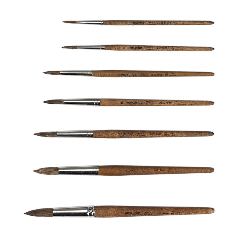 Paint Brush Cow Hair Round Tip #02 / 0.08"x6.7" image