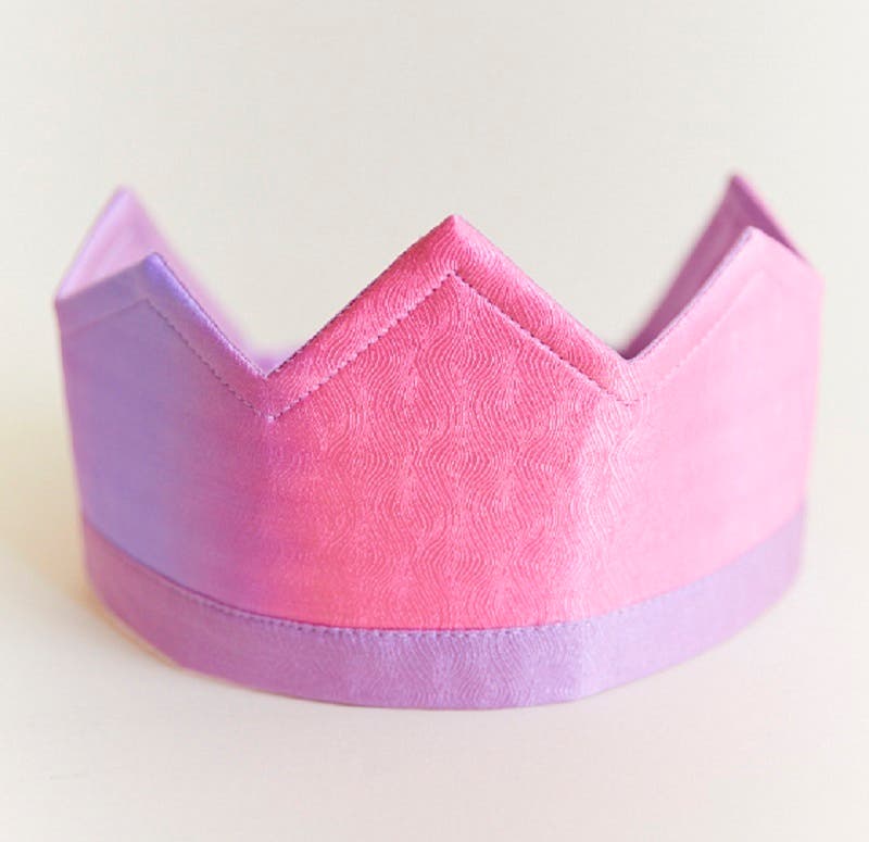 Sarah's Silks Reversible Silk Crown – Lavender/Blossom image