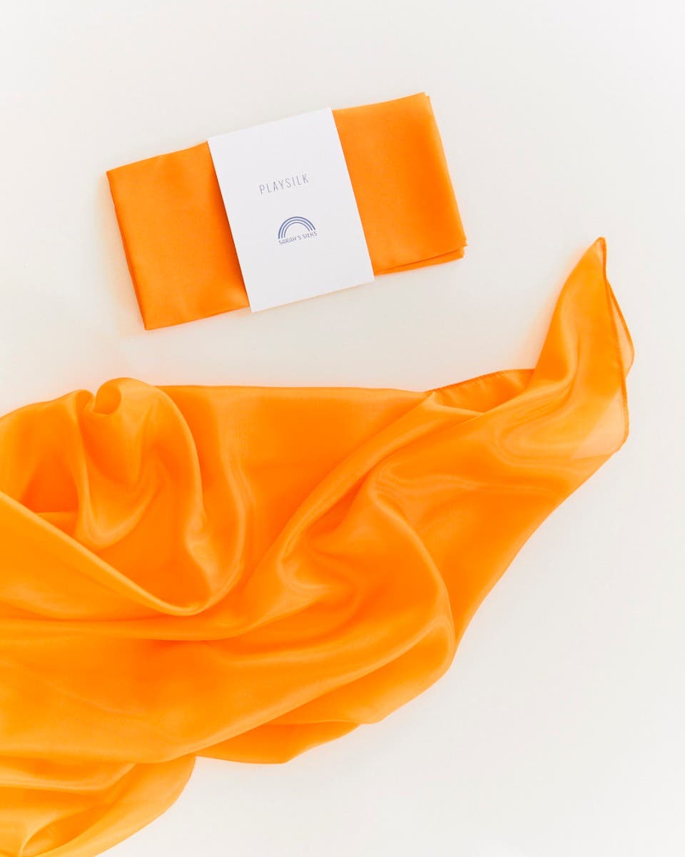Sarah's Silks Classic Playsilk 35"x35"- Orange  image