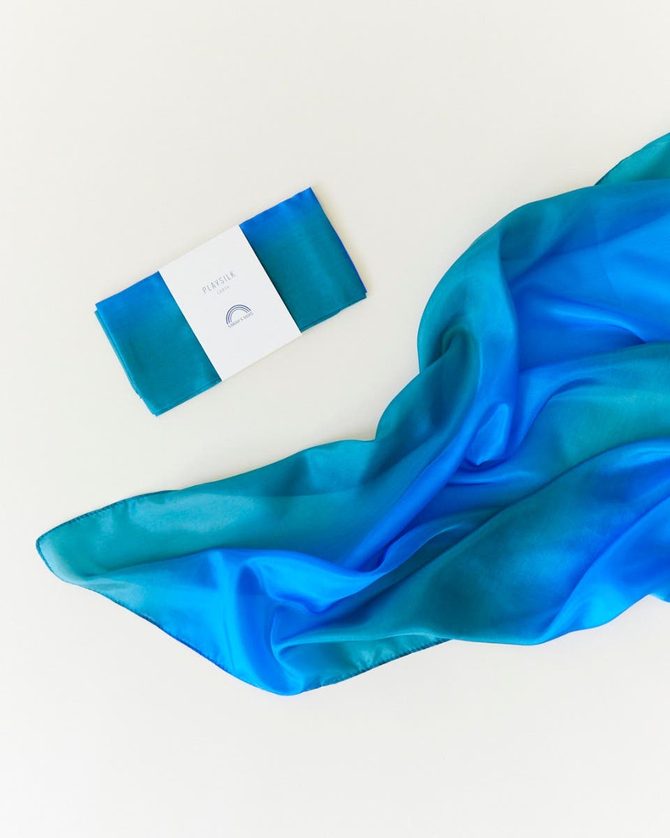 Sarah's Silks Earth Playsilk 35"x35" - Ocean image