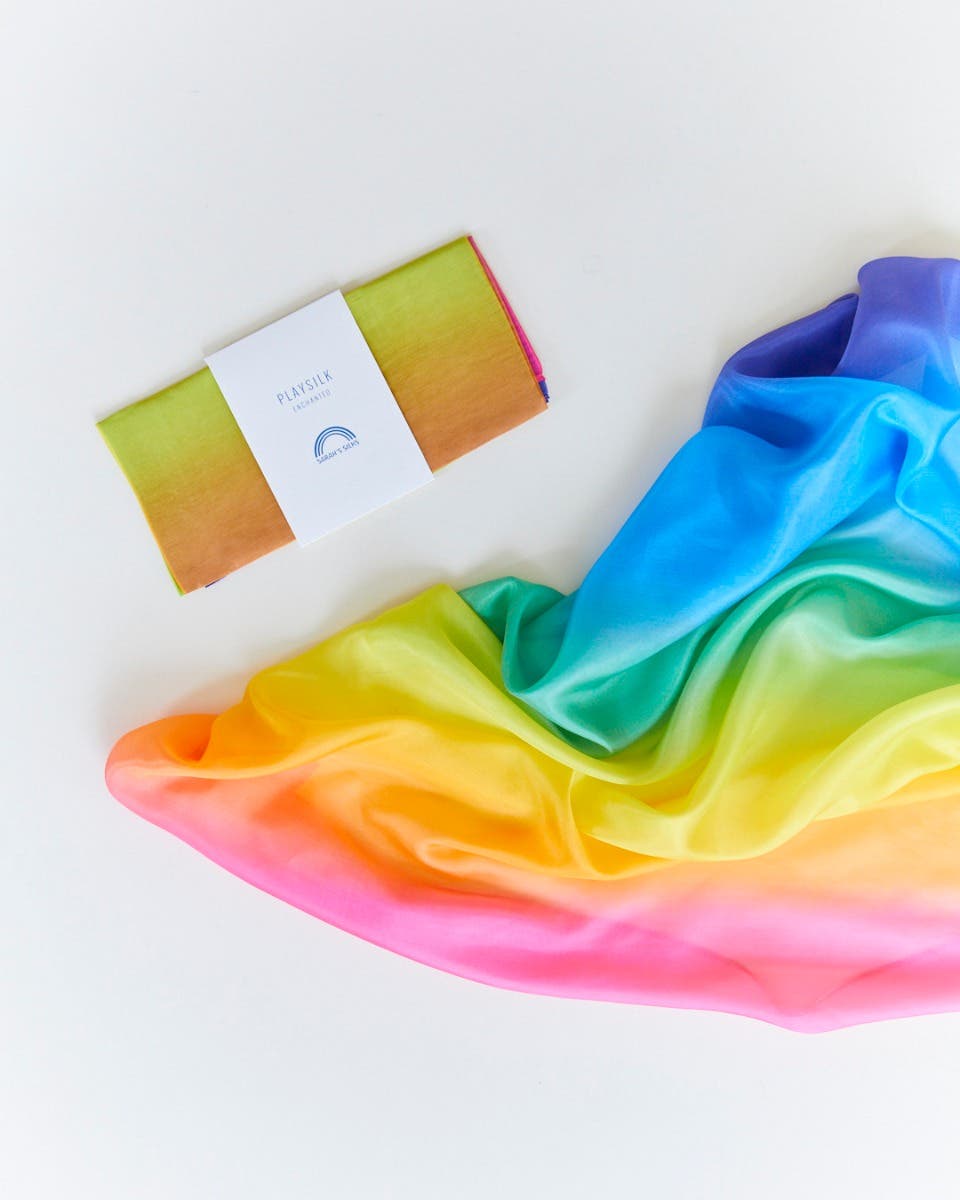 Sarah's Silks Enchanted Playsilk 35"x35" - Rainbow  image