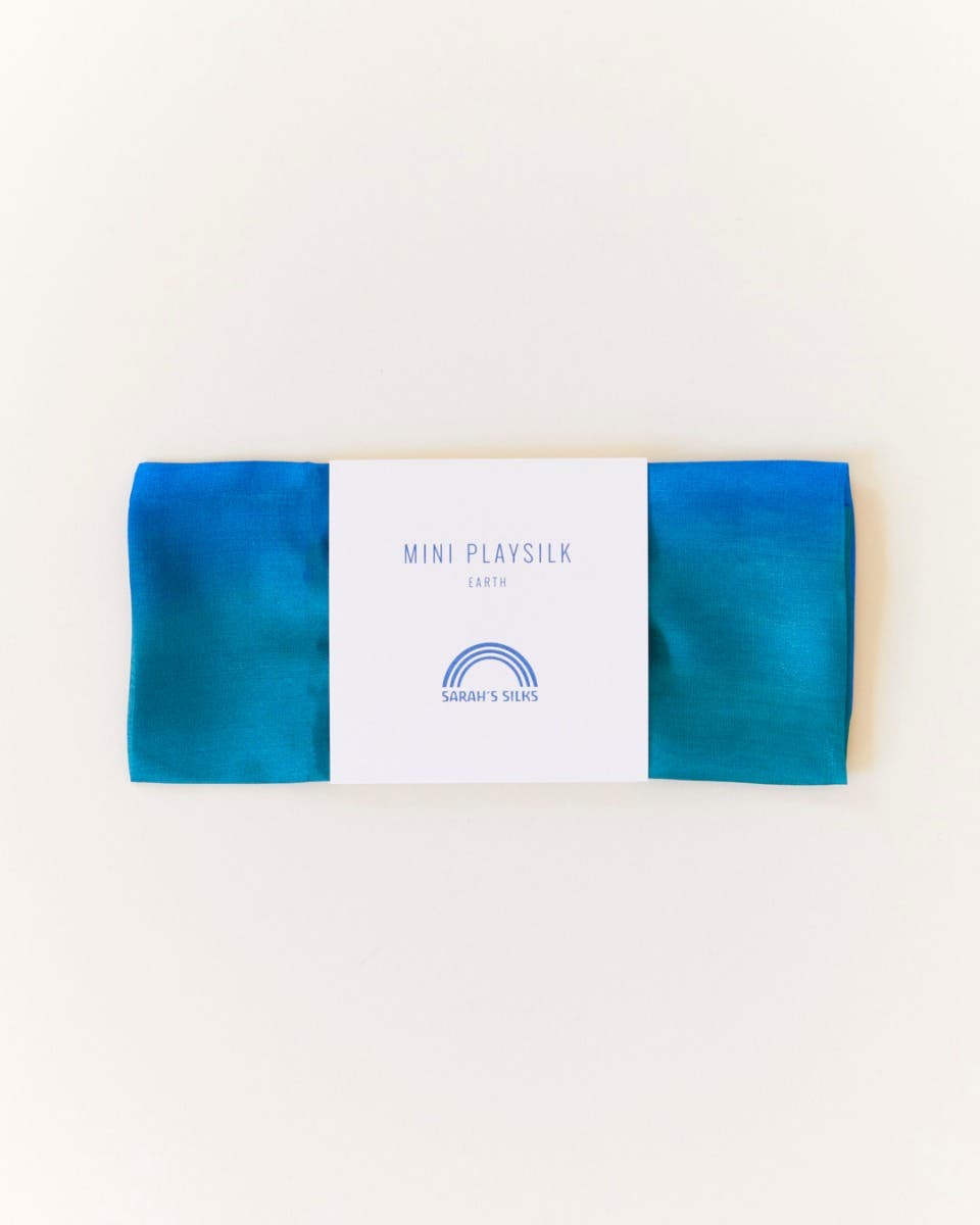 Sarah's Silks Earth Mini Playsilk 21"x21" - Ocean image