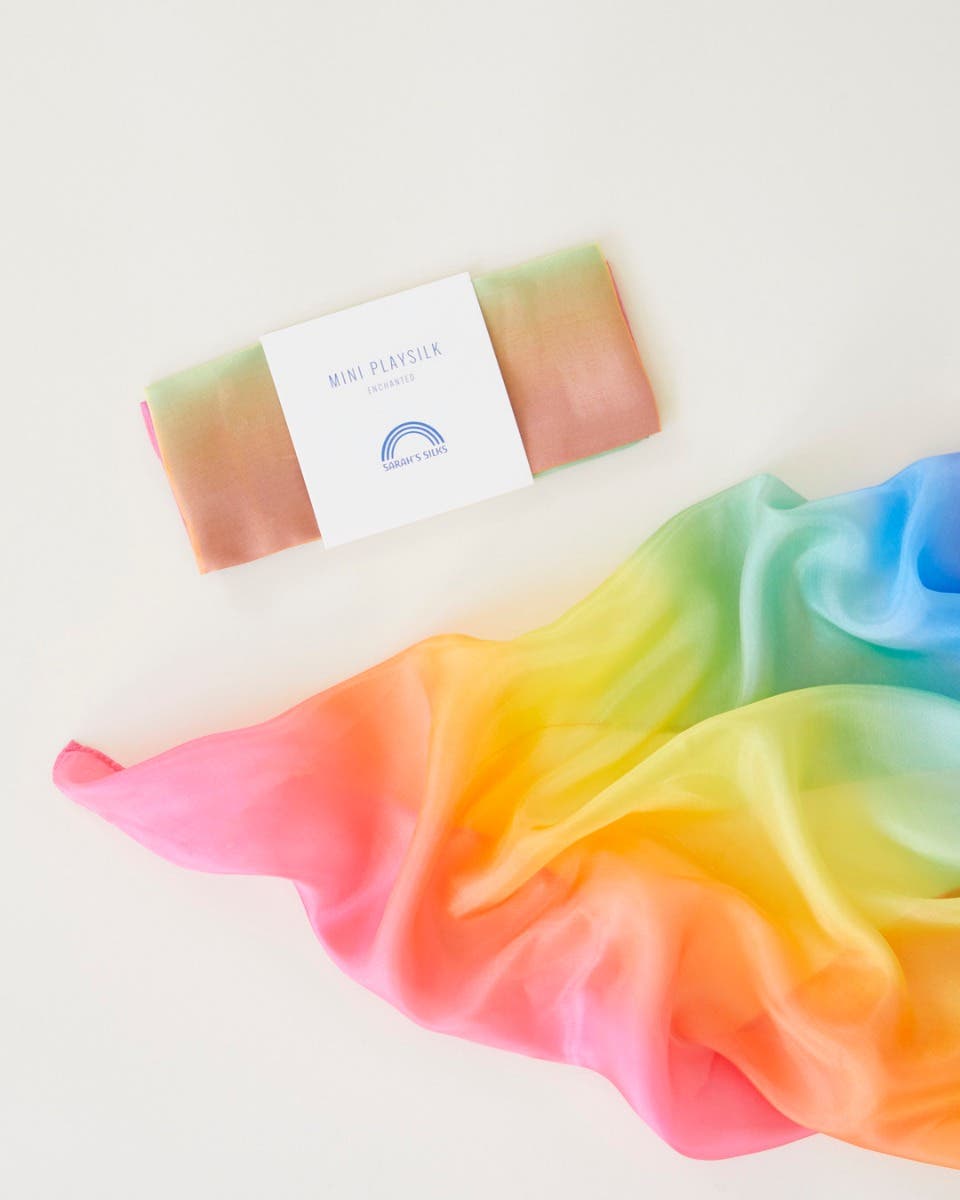 Sarah's Silks Enchanted Playsilk Mini 21"x21" - Rainbow  image