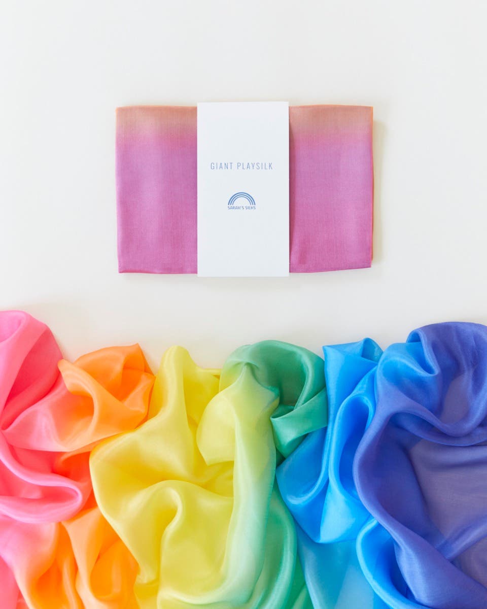Sarah’s Silks Playsilks 70"x35" - rainbow image