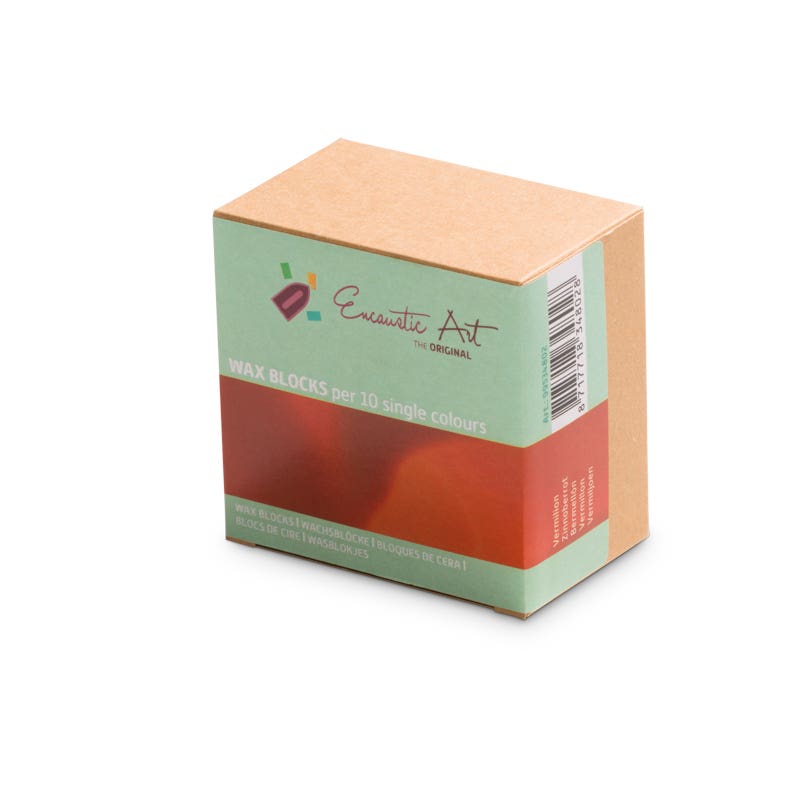 Encaustic Art Wax Blocks - 10 pieces - Vermilion image