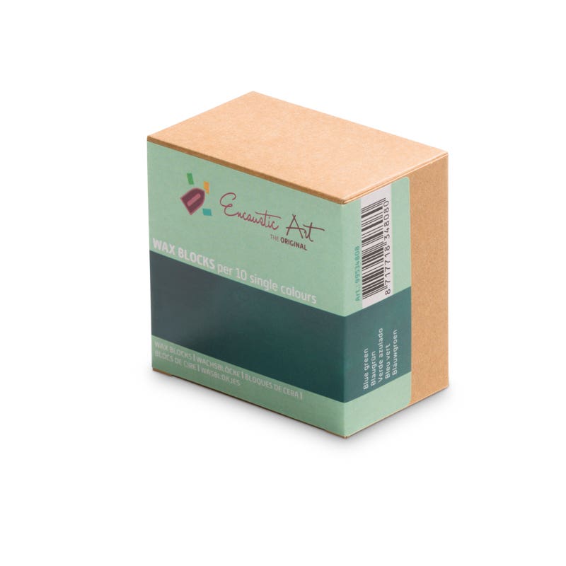 Encaustic Art Wax Blocks - 10 pieces - Blue green image