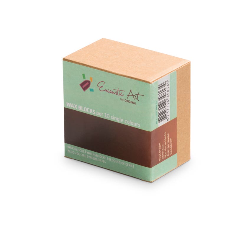 Encaustic Art Wax Blocks - 10 pieces - Rust brown image