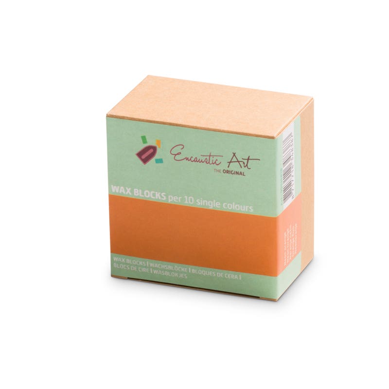 Encaustic Art Wax Blocks - 10 pieces - Neon orange image