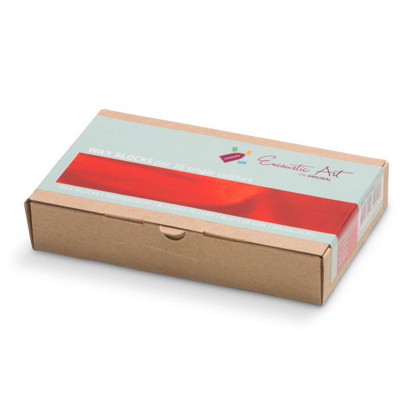 Encaustic Art Wax Blocks - 16 pieces- Vermilion image