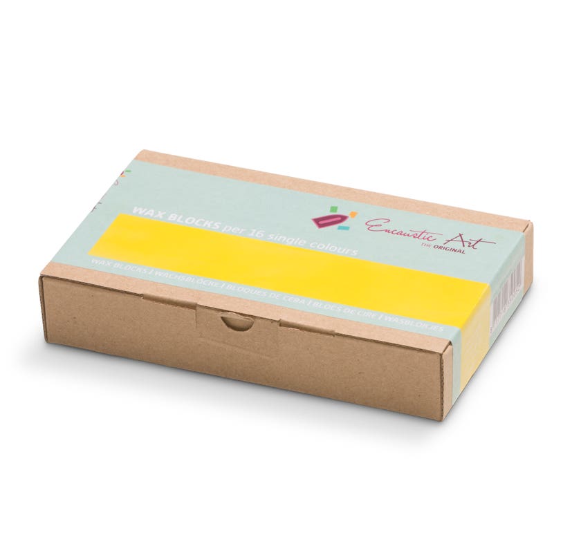 Encaustic Art Wax Blocks - 16 pieces- Lemon yellow image