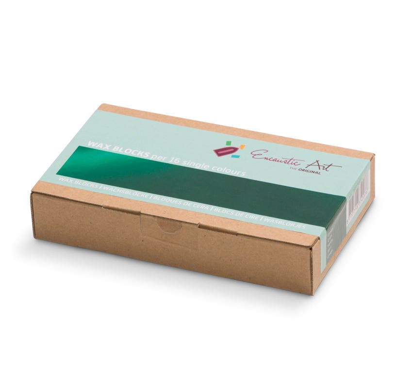 Encaustic Art Wax Blocks - 16 pieces- Green image