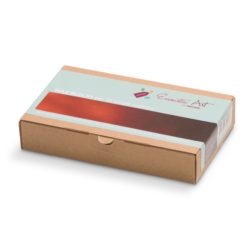 Encaustic Art Wax Blocks - 16 pieces- Red brown image