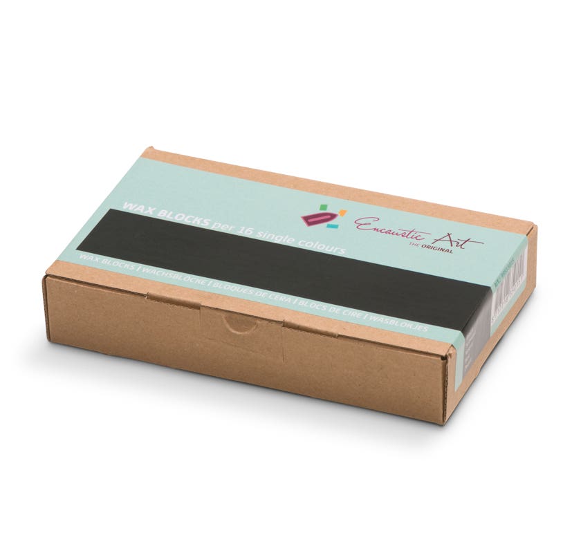 Encaustic Art Wax Blocks - 16 pieces- Black image