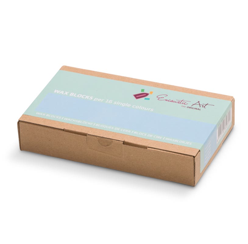 Encaustic Art Wax Blocks - 16 pieces- Pastel blue image