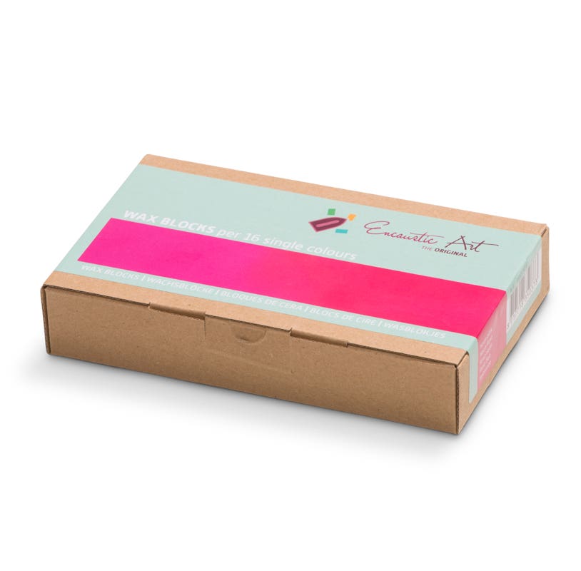 Encaustic Art Wax Blocks - 16 pieces- Neon pink image