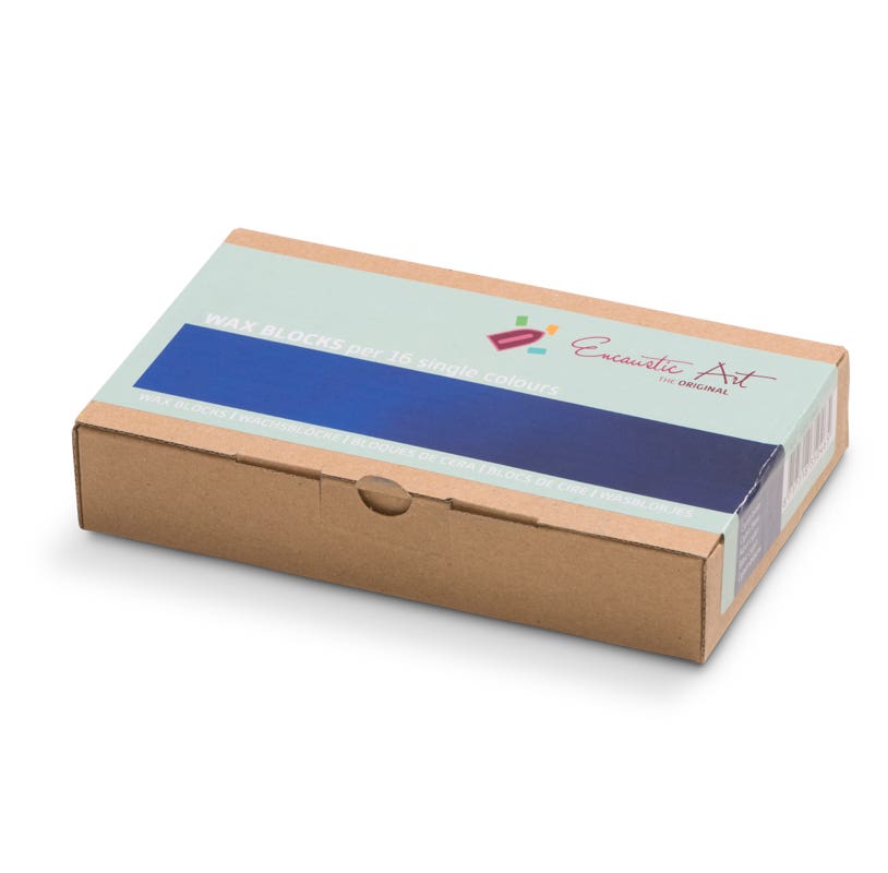 Encaustic Art Wax Blocks - 16 pieces- Cyan blue image