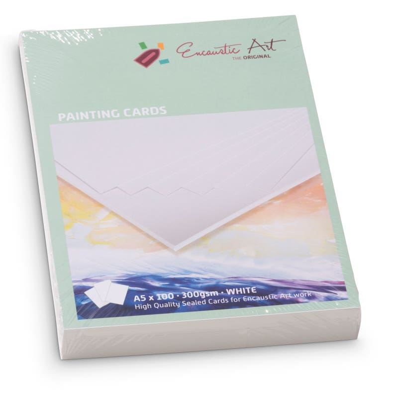 Encaustic Art Painting Cards A5 - 100 pieces - white image