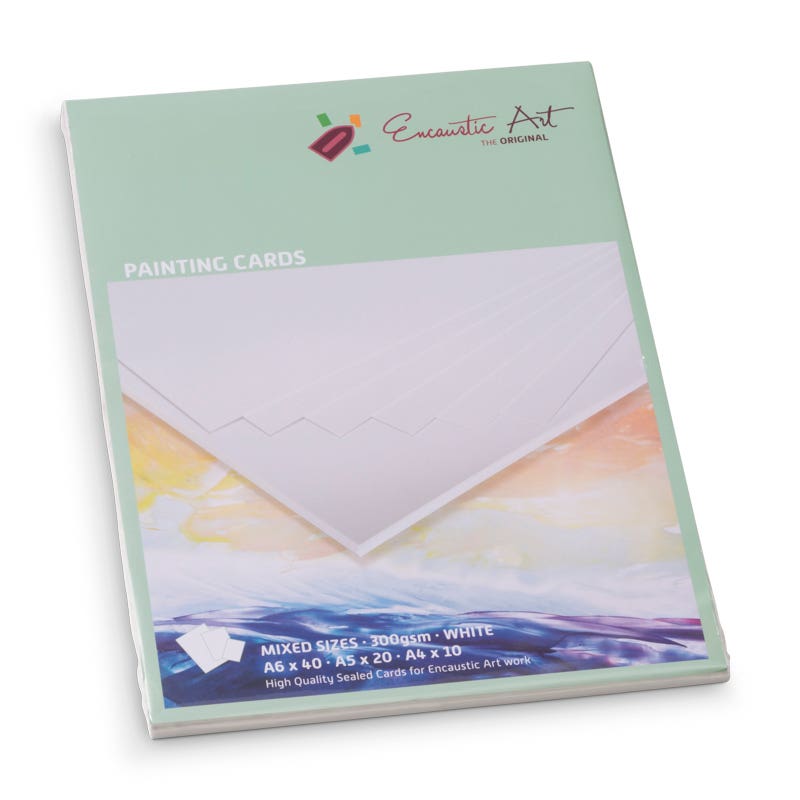 Encaustic Art Painting Cards - assorted sizes - 70 pieces - white image