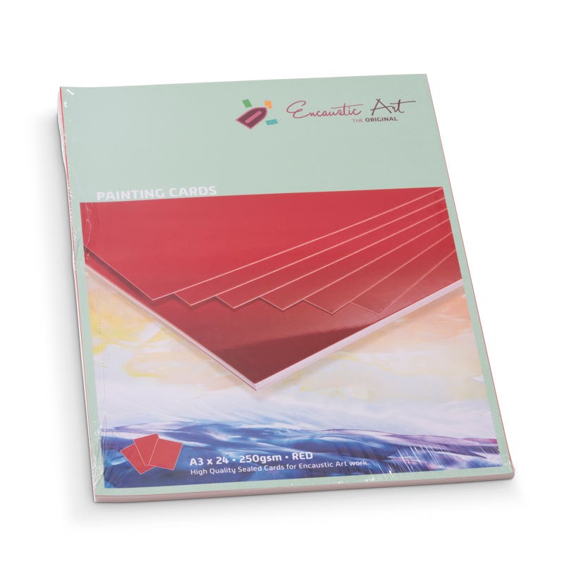 Encaustic Art Painting Cards A3 - 24 pieces - red image
