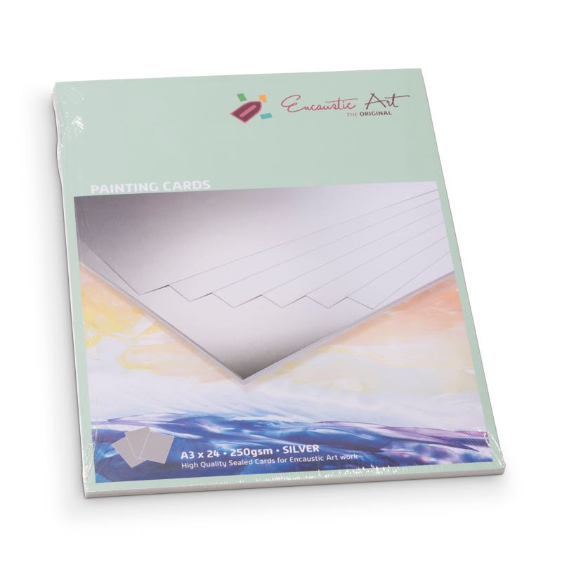 Encaustic Art Painting Cards A3 - 24 pieces - silver image
