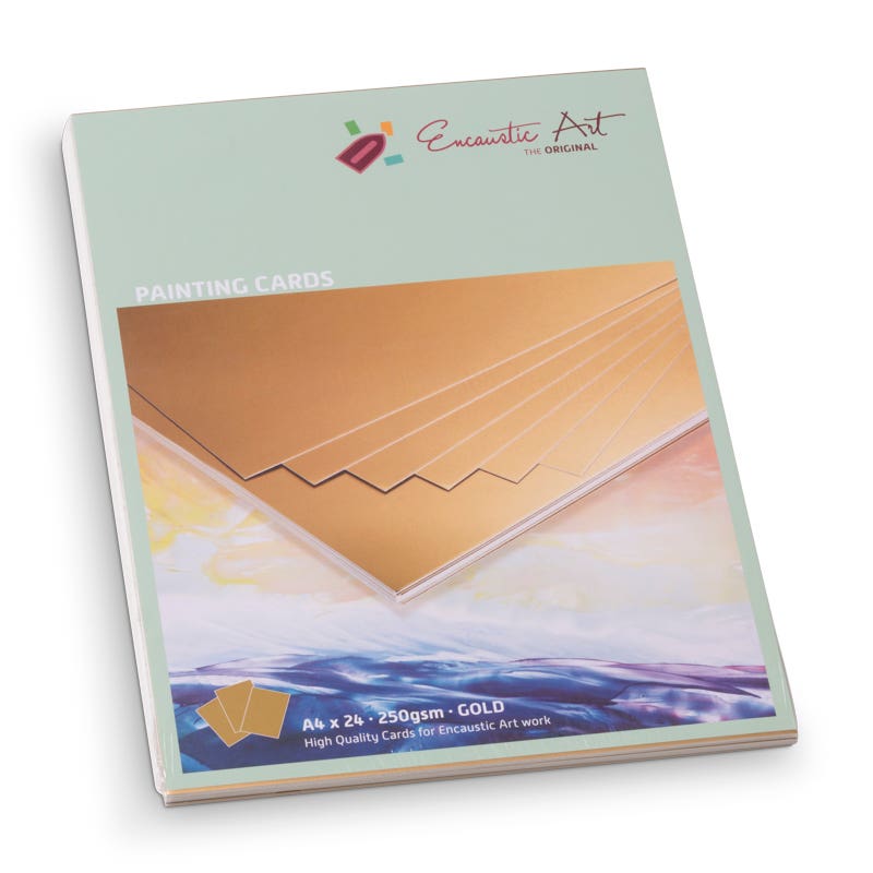 Encaustic Art Painting Cards A4 - 24 pieces - gold image