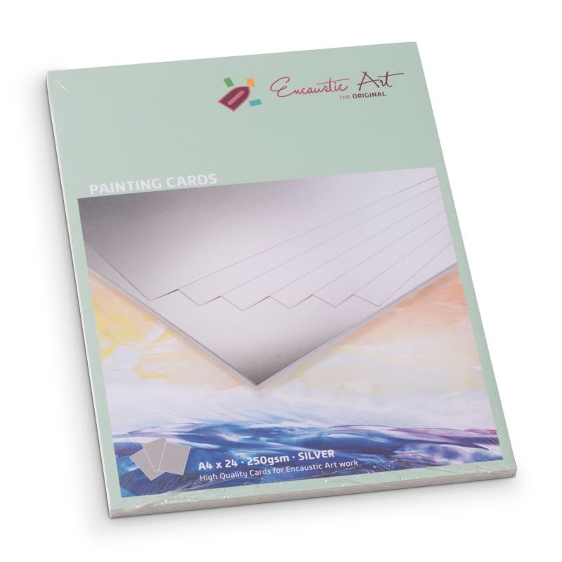 Encaustic Art Painting Cards A4 - 24 pieces - silver image